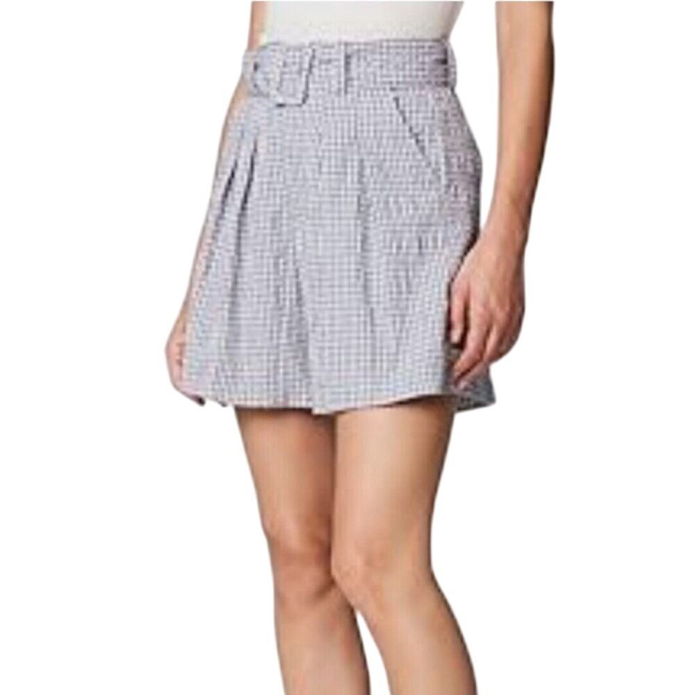 Blank NYC Shorts‎ Women's 28 Gray Seersucker Gingham Plaid Belted Comfortable